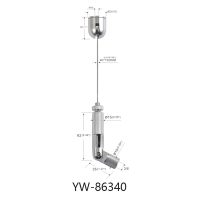 LED 조명 케이블 설정 시스템 1.2mm 나사 와이어 600mm 길이 조절 끝