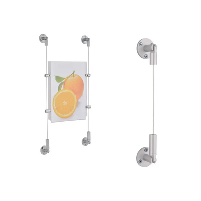 대용 Brass Billboard Display Hanging Kit With Gold Plating Wall To Wall Product Display Hanging System 소금 빌보드 디스플레이 매달기 키트