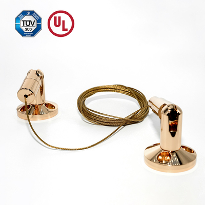 대용 Brass Billboard Display Hanging Kit With Gold Plating Wall To Wall Product Display Hanging System 소금 빌보드 디스플레이 매달기 키트