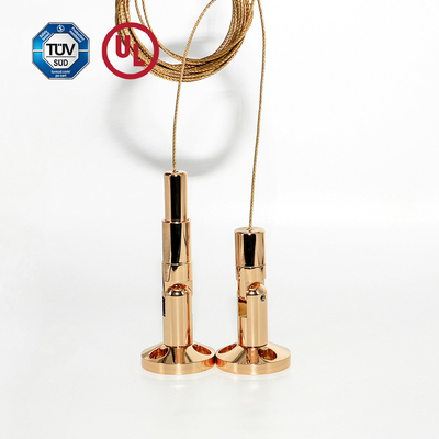 대용 Brass Billboard Display Hanging Kit With Gold Plating Wall To Wall Product Display Hanging System 소금 빌보드 디스플레이 매달기 키트