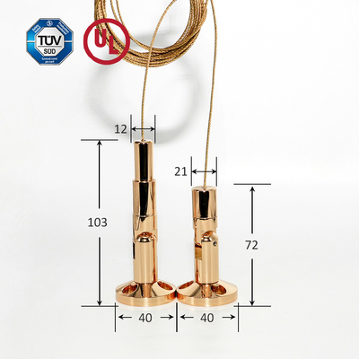 대용 Brass Billboard Display Hanging Kit With Gold Plating Wall To Wall Product Display Hanging System 소금 빌보드 디스플레이 매달기 키트